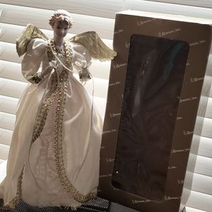 Vintage Angel Christmas tree topper with lights